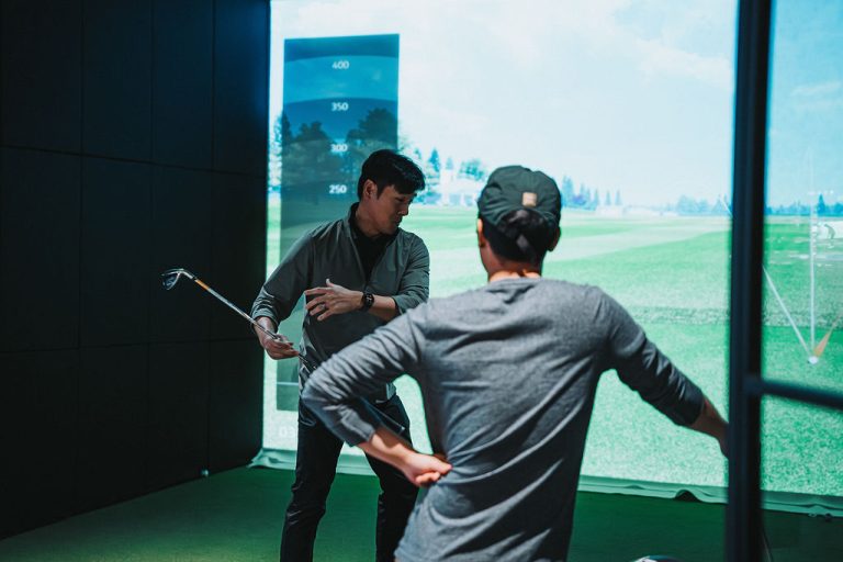 First Time At Indoor golf Simulator